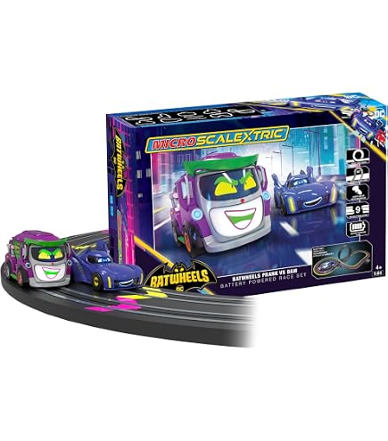 Circuit De Course Scalextric Compact - Set Grand Challenge 1:43 - 2 Voitures Et 2 Télécommandes Incluses - Jouet Interactif