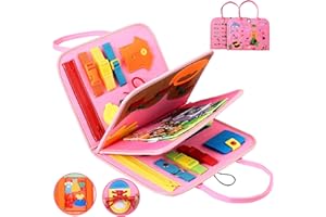 AZMKOO Giochi Montessori Busy Board, Giochi Bambini Quiet Book Pannello Sensoriale Giochi Educativi Montessori per 1 2 3 4 Anni, Regalo Bambino Bambina