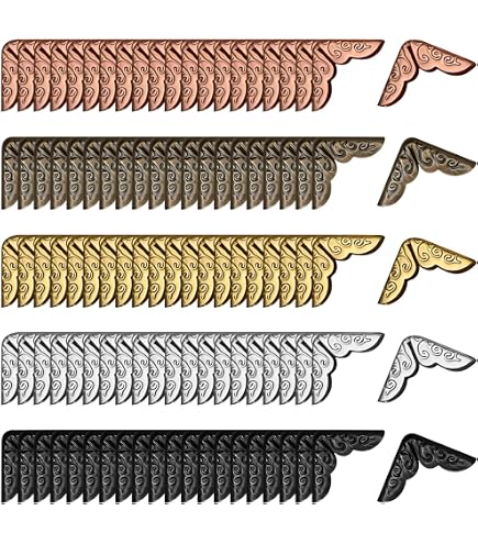 JSM Buchecken Aus Metall – 80 Stück, In Gold, Silber, Roségold, Antik-Bronze, Für Album-Ecken, Buchschutz 1-4 Mm