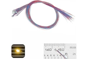 ZZHOB 25PCS Pre-Wired 0805 SMD LEDs(Light Mode: Flashing Yellow Light) Micro LED Light Emitting Diode + Connector & Battery Holder