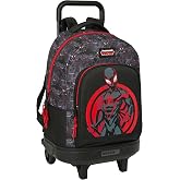Safta MILES MORALES &ndash; Large Backpack with Wheels, Compact, Removable, Ideal for Children of Different Ages, Comfortable and V
