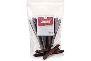 NATURAL TREATS BY PET TREATS WHOLESALE Natural Treats | Venison Sticks 8 inch (500g) - Long Lasting Dog Chew Treats - Gluten Free, Natural, Healthy, High in Protein and Iron - Bulk Products for Dogs