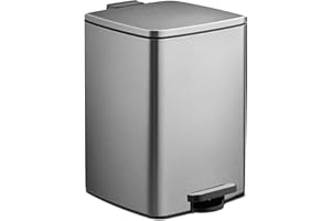 ‎RELAXDAYS Relaxdays Kosz na pedały kuchenne, 20 l, wyjmowane wiadro wewnętrzne, z wkładkami do worków na śmieci, usuwanie odpadów, żelazo, srebrny, plastik