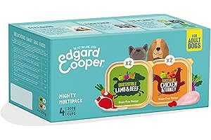 EDGARD & COOPER Edgard Cooper Comida Humeda perros, Adultos, (Pollo/Pavo, Cornero/Ternera,4 x 300g), Alimento húmedo natural sin cereales, carne fresca, sin azúcares añadidos, proteína de calidad