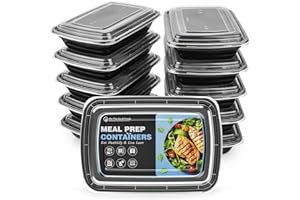 GUANFU Meal Prep Containers 1 Compartment, BPA Free Reusable Food Prep Containers with Lids - Microwave, Freezers & Dishwashers Safe - Stackable Storage Lunch Boxes (10 Pack 28 oz)