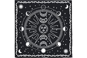 CREATCABIN Månfaser altarduk rituell duk häxkonst matta andlig svart sammet tarotkort bordsduk fyrkantig gobeläng vägg hängan