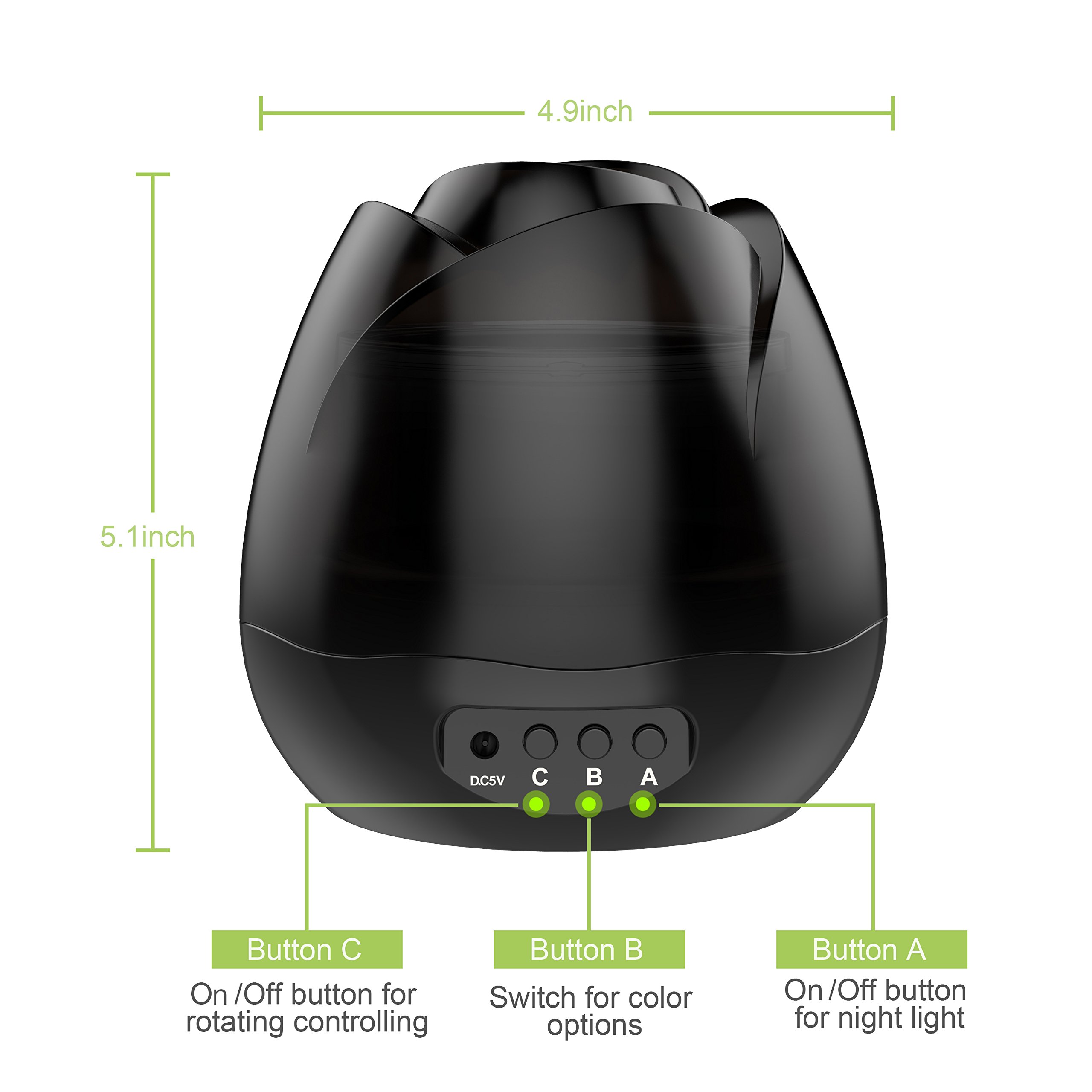 Starry Night Light Lamp, SlowTon Romantic 3 Modes Colorful LED Moon Sky Dreamer Desk Rotating Cosmos Starlight Projector for Children Kids Baby Bedroom - Image 5