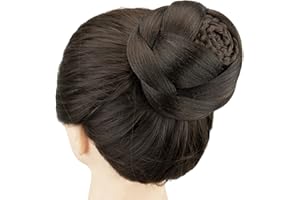 IMISSU Copricapo per capelli chignon intrecciato da ballerina Ciambella Posticci per capelli Scrunchie Parrucca per chignon Updo sulla festa di nozze (M4 Marrone cioccolato)