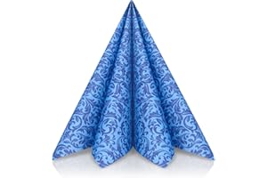 GRUBly® Servietten BLAU, Stoffähnlich [50 Stück], Hochwertige Blaue Servietten, Tischdekoration für Hochzeit, Geburtstag, Feiern, Taufe, Kommunion, Konfirmation, 40x40cm, AIRLAID QUALITÄT