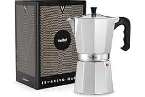 ‎VONSHEF VonShef Espressokanne für den Herd, 600 ml Italienischer Espressokocher aus Aluminium für Gas- & Elektroherd - Mokkakanne für 12 Tassen mit Ersatz-Dichtung und -Filter