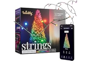 Twinkly Strings 250 LED RGB, łańcuch świetlny LED do użytku na zewnątrz i wewnątrz, inteligentne światła LED, kompatybilny z Alexa i Google Home, IP44, dekoracja bożonarodzeniowa, sterowanie