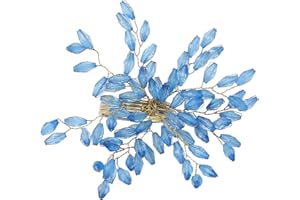 ITOS365 Napkin Rings Set of 6 for Dining Table Decoration Parties Everyday Metal Napkin Holder Leaf Turquoise (Pack of 6)