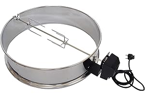 JX rôtissoire en acier inoxydable pour barbecue 57 cm | Compatible Weber Master-Touch, One-Touch & Performer | Idéale pour poulet et gyros