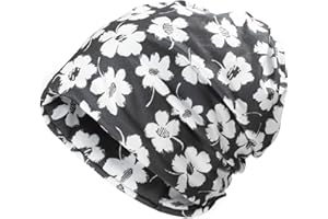 ZLYC Women Summer Thin Beanie Hat Floral Lightweight Slouchy Hat