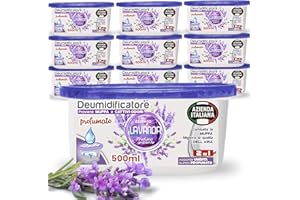 TECH IT EVOLUTION Deumidificatore Armadio Profumato Antimuffa e Assorbi Umidità 10x500ml, Ideale per Bagno, Casa e Ambienti con Muffa Stop (Lavanda)