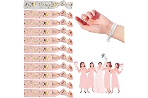 YEAHBOOM JGA Armbänder Set,1 Bride + 10 Team Bride,Team Bride Armbänder,als Accessoire und Deko zum Junggesellenabschied,für Bachelorette Party,Haargummi Accessoires,Braut Hochzeit,Frauen Dekoration
