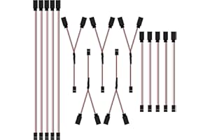 QIMEI-SHOP Câble d'extension Servo 3 Broches RC Câble Rallonge Futaba JR Servo Extension Cables Mâle à Femelle pour Aéronef Télécommandé 10 cm/30 cm 15 Pièces