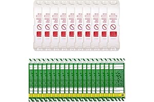 LIVE LIFE BETTER LIVELIFEBETTER® LOLER Inspection Record Tags - Holder and Insert - Safety Inspection Record for Lifting Equipment - Durable Polypropylene (PP) Tags (10 Holders, 20 Inserts)