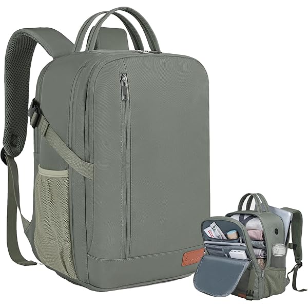 Rugzak compatibel met vliegtuigcabine - uitbreidbaar 24 l tot 30 l - USB - computervak 16 inch - reizen, werk, studenten - BMTJ BAGS (Grijs