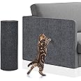 Adiwo Cat Scratching Mat, Self-Adhesive DIY Climbing Scratcher, Anti-Scratch Furniture Protectors, Trimmable Cat Scratching Pad Carpet Rug for Sofas, Walls (Grey, 30x100cm)