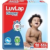 LuvLap Diaper Pants XXL, 15-25kg, 46 Count, Baby Diaper Pants, with Aloe Vera Lotion for Rash Protection, upto 12 Hour protec