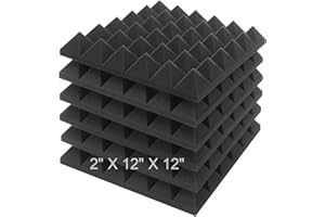 Jber - Panneaux acoustiques de forme pyramide en mousse - 5,1 x 30,5 x 30,5 cm - Pour studio et insonorisation - Gris anthracite - Lot de 6