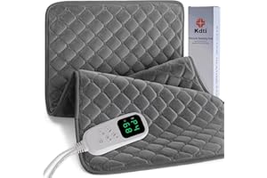 Kdti Heating Pad, 16"x32" Rapid Deep Heat Electric Heat Pad with Automatic Shut-Off for Back Neck Shoulder Abdomen, Machine Washable