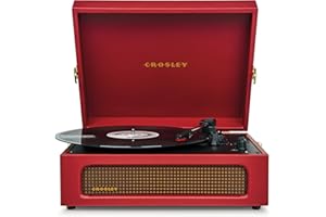 Crosley Voyager Tourne-Disque avec 2 Haut-parleurs, entrée et Sortie Bluetooth et AUX - Tourne-Disque rétro à 3 Vitesses - pour vinyles de 7", 10" et 12" - Portable avec étui intégré - Rouge Borgogne