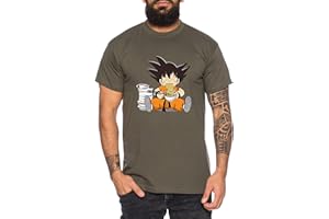 Tee Kiki GSon Eat - Maglietta da Uomo Son Ruffy Luffy Naruto Saitama One Dragon Master Goku Ball Vegeta Turtle Roshi Piece Golds Db