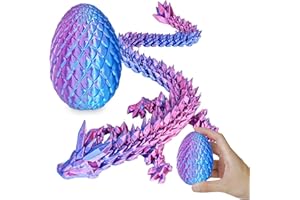 BALKWAN Surprise Dragon Egg with Dragon Inside – Gifts for Kids and Adults, 3D Printed Fidget Toy, Ideal for Christmas, Easter, Birthdays, Fun Desk Décor and Stress Relief(Purple, Small)