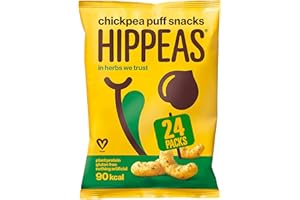 HIPPEAS Mixed Herbs Chickpea Puff Vegan Crisps Multipack | 24 x 22g Snack Bags | Plant-Based, Source of Protein | Free from Gluten & Artificial Flavours | Light & Crunchy - 90 calories per serving