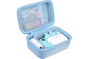 BOVKE Étui pour Appareil Photo Enfant pour ASTGMI/TIATUA/HiMont/UIONVO/Gofunly/Hangrui/ORGSTA/CNAPXAIA/MYSTILUCK Appareil Photo Enfant, Extra Maille Poche pour Papier Appareil Photo Enfant, Bleu