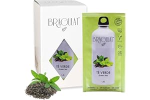 BRAGULAT/Saborizantes de agua Sin Azucar, con fruta deshidratada, Vitamina C y B12, colorantes y sabores naturales (15 Sobres con Té Verde)