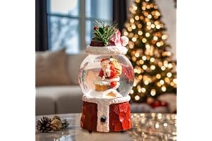 DUSVALLY Snow Globe Christmas Snow Globe Glass Water Globe with Music Water Ball Decoration Music Crystal Box,Santa Claus