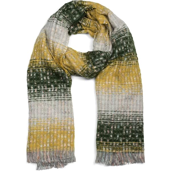 Bufanda XXL Para Mujer - 190x75 Cm, Cuadros Blancos, Súper Suave Y Calentita, Ideal Para Invierno