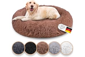 Belune® Hundebett [mit waschbarem Bezug] - Das Original - [M, 80cm, Braun] Hundekorb, Katzenbett, Hundekörbchen, Dog Bed, Flauschiges Hundebett für große, mittelgroße & kleine Hunde
