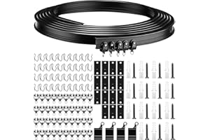 JETEC Cortina curvada flexible y flexible para montaje en riel de cortina con sistema de cortina de caravana, cortina de cama, divisor de habitación (negro, 5 metros)