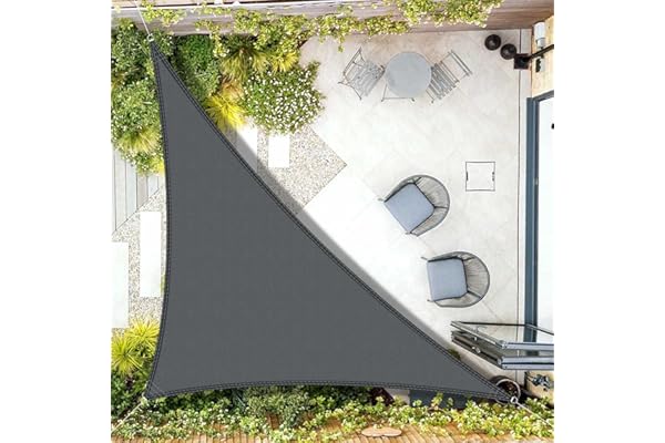 AXT SHADE Toldo Vela de Sombra Impermeable Triangular 4x4x5,65m Protección Rayos UV para Exterior Terraza Patio Jardín-Gris Antracita