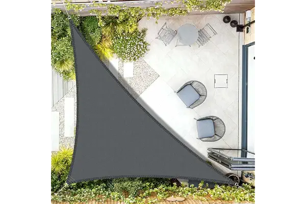 AXT SHADE Toldo Vela de Sombra Impermeable Triangular 4x4x5,65m Protección Rayos UV para Exterior Terraza Patio Jardín-Gris Antracita