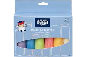 Lefranc Bourgeois - Craies de trottoir colorées pour enfants - Boîte de 6