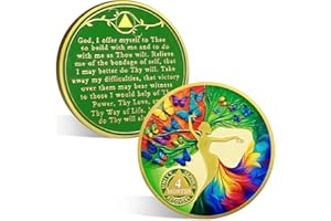 ACGZQY Pièce de monnaie de sobriété - 4 mois - Papillon artistique - Arbre de vie - Puce AA et médailles - Cadeau de récupération d'alcoolique anonyme
