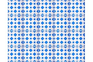 IL MAGHREBINO 20 Mattonelle in Ceramica Smaltata - Stile Marocco (Blu Cielo) - 10x10 cm spessore 0,6 cm - Mattonelle Tunisine realizzate con Serigrafia Artigianale - Adatte a rivestimento