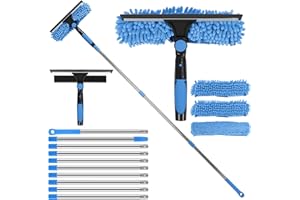MEKOTRIN 2 en 1 Limpiador Ventanas con Liquidación Ventana Alta Eficiencia Largo para Uso Comercial para el Uso del Hogar (Azul)