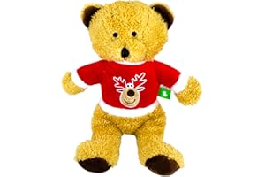 SCARLAROO.COM Scarlaroo Christmas Dog Toys - Christmas Jumper Teddy Plush Toy for Dogs – Soft Fur, Squeaky Belly & Festive Jumper - Christmas Dog Toy Presents for Medium and Large Dogs