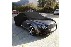 ICOVER DELUXE Indoor Car Cover Super Soft breathable 160gsm Elastic Fabric (Black, Large)