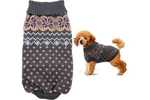 JODSEN Dog Jumper Knit Dog Sweater Coat Turtleneck Puppy Dog Knit Jumper Winter Jacket Vest Warmer Thickening Pullover Dog Sweatshirts Apparel Cute Dog Clothes for Small Medium Dogs Cats (L)