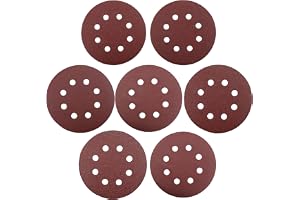 Aoyfuwell 100 stycken slippapper 125 mm kardborreband, professionellt excenterslipmaskinsset slippapper för 125 mm 8-håls sli