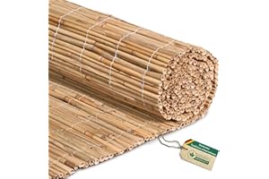 Hiss Reet® Schilf Sichtschutz, Schilfrohrmatte Deluxe I Schilfmatte als perfekter Windschutz für Balkon, Zaun & Garten I 50x300 cm