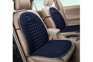 Auto Accessori Lupex - Coppia di schienali universali, kit da 2 pezzi, colore Blu, coprisedili anteriori, per sedili auto, furgone e sedia ufficio, poliestere, con 92 sfere massaggianti