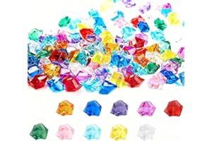 VIEVRE Edelsteine für Kinder,100 Stück Diamanten Kinder,Diamanten Deko,Glassteine Deko,Deko Diamanten,Diamant,Edelsteine,Bunt Acryl Kristallsteine für Hochzeiten,Tischdekorationen, Kunsthandwerke Deko